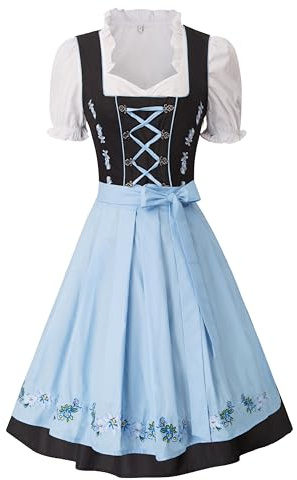 JASAMBAC Costume Dirndl 3 pièces pour femme Oktoberfest