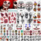 Kaieteur 42 Hojas de Tatuaje de cara de Halloween, Tatuaje Adhesivo Calavera Colección de Calabaza Tatuaje Temporal Impermeable para Adultos y Niños…