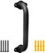 Purife 30,5 cm Metall-Industrierohr-Wandhandlauf – Rohr-Scheunentür-Zuggriff, Treppenstufen Handlauf, Innen- und Außenbereich, Sicherheits-Haltegriff (mattschwarz)