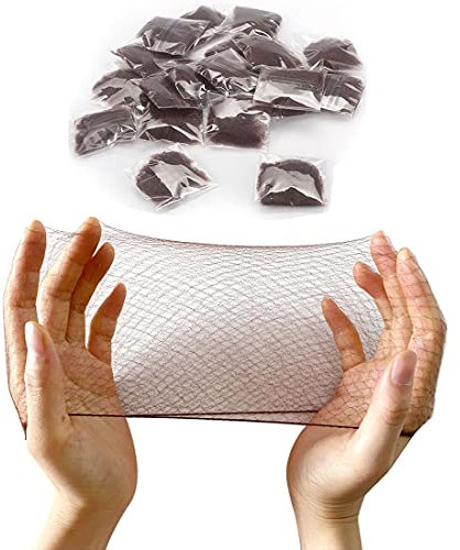 20 Stück Haarnetze für Frauen Brötchen, unsichtbare Haarnetze Elastic Edge Mesh(Kaffee)