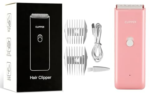 Tileon Tondeuse pour chien, silencieuse, lavable, rechargeable par USB, sans fil, tondeuse électrique pour animaux domestiques, ciseaux pour chiens et chats, rose