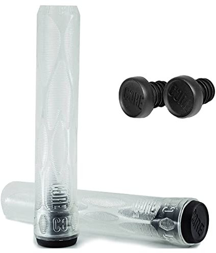 Core Stunt-Scooter Tret-Roller Hand Griffe Soft lang mit Barends/Grip + Fantic26 Sticker (Clear/Transparent)