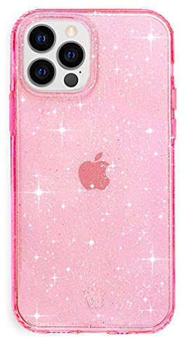 Velvet Caviar Compatible with iPhone 13 Pro Case Pink Glitter [8ft Drop Tested] Protective Clear Cover
