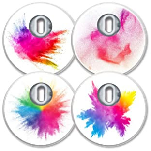 MySweetStitch Freestyle Libre 3 Sensor Sticker 4er Set Holi Festival mit Belüftungsloch, Made in Germany