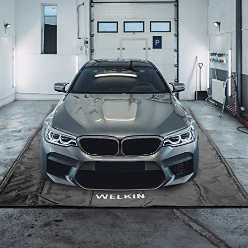 WELKIN Tapis de confinement (2,4 x 6,1 m), tapis de sol antidérapant pour garage – Protection imperméable et robuste contre la neige, la pluie et la boue pour voitures
