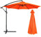Flueyer Parasol déporté de terrasse de 2,7 m, 8 nervures, auvent de rechange en tissu imperméable pour jardin, pelouse, terrasse, arrière-cour et piscine (auvent uniquement), orange