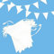 IIRC 12M Wimpelkette Outdoor, Weiß Wimpel Girlande Wimpel Banner mit 42 Stück Weiß Wimpel für Hochzeit Deko Kinderzimmer Geburtstag Party