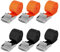 Zurrgurt Spanngurt Befestigungsgurt, 6 Stück Spanngurte mit Klemmschloss 1m 2,5m 4m, Schwarz Orange Belastbarkeit Zurrgurte für Motorrad Fahrradträger, Belastbar Bis 250 kg (2,5 cm x 1 m)