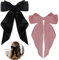 ZEVONDA Capelli Fiocco Grande - Fermagli Per Capelli Con Fiocco Grande Fermagli per Capelli con Nastro Lungo in Raso di Seta Accessori per Donne e Ragazze, Nero + Rosa (2PCS)