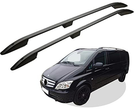 RC Royal Class Dachreling aus Aluminium eloxiert passend für Mercedes Benz Vito L2 mittel (MWB) Baujahr ab 2003?2014 passgenau in Schwarz mit Allgemeiner Betriebserlaubnis (ABE)