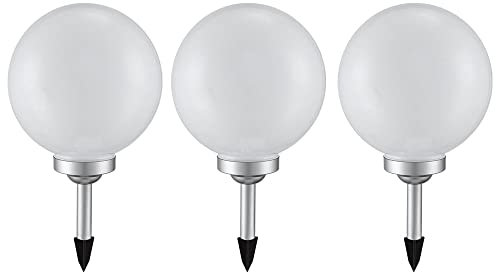Solarleuchte Kugel Garten Kugelleuchte Solar LED Gartendeko Solarkugel für Außen 25 cm, Leuchtdauer ca. 6-8 Stunden, H 65 cm, 3er Set