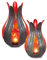 Esotec Blumen Solarleuchte Lilie, 2er Set, rot, 12+15cm, Crackle Bruchglas Solarkugel, Akku, Solarmodul, Dekoleuchte, Blumenleuchte, Gartenleuchte, metall, außen, wetterfest, outdoor 103111