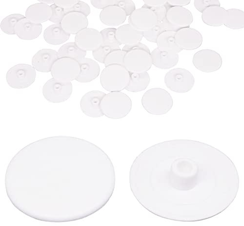 SKIR'CO (100 pièces) Capuchons en plastique blanc 18 mm, Capuchons en plastique pour vis Confirmat et écrous à came, Cache-vis en plastique