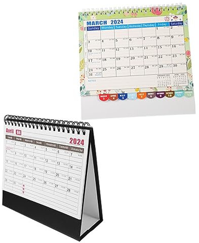 Ciieeo 2st Tischkalender 2024 Kalender 2024 Schreibtisch 2024 Kalender Schreibtisch Stehkalender 2024 Leerer Kalender 2024 Kalender 2024 Tischkalender Büro Eisen Geschenk Empfindlich