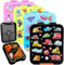 Fringoo - Bento Box - Lunchbox - Auslaufsicher, 650ml Fassungsvermögen, 4 Fächer, BPA-frei, Cars World Schwarz und Rot Design