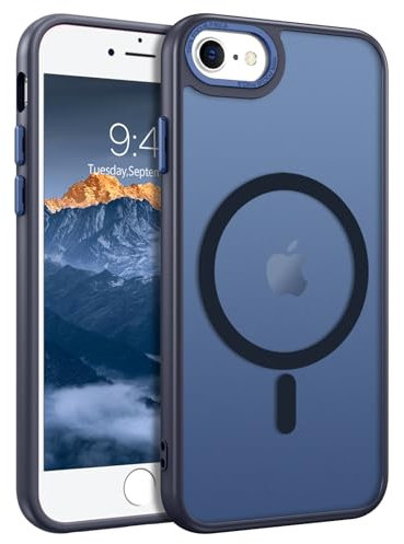 BENTOBEN for iPhone 7/8/SE 3/2 (2020/2022) Case Magnetic [Compatible with MagSafe], Translucent Matte Back Anti-yellow Slim Soft TPU Shockproof Women Men Protective Phone Cover for iPhone 7/8/SE, Blue