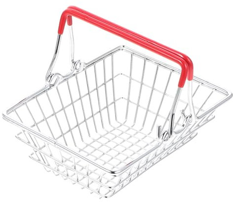 MAGICLULU Mini-Einkaufskorb Mini-Spielzeug Kinderspielzeug Bürodekoration ablagekörbe Ornament Einkaufswagen Mini-Handkorb Mini-Korb-Verzierung Eisen Aufbewahrungskorb Eier