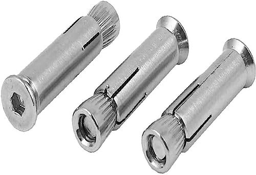 Expansionsbolzen, Expansion, Schraubenankerbolzen, M6 x 40 mm 304 Edelstahl-Innensechskant-Antriebshülsen-Anker-Expansionsbolzen 3 Stück (M6 x 40 mm 304 Tornillo de expansión de anclaje d