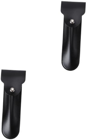 minkissy 2stücke Rasiermesser Aufbewahrungstasche Aus Kunstleder Vintage Rasierer-hülle Für Bartpflege Für Salon Herren Und -projekte Schwarz