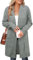 Cerrlop Strickmantel Lang Damen Grau: Strickjacke Mit Taschen - Praktischer Mantel Für Frauen - Lässiger Strickcardigan