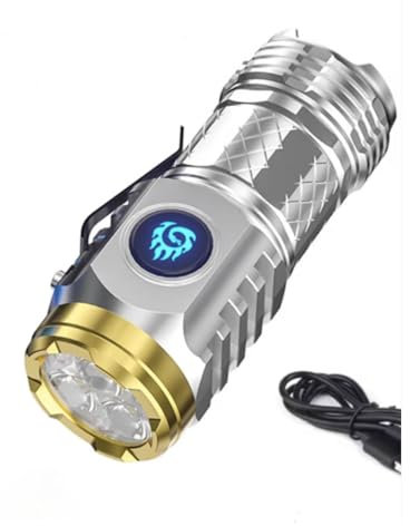 RBSN Lampe de Poche Monstre à Trois Yeux, Mini Lampe de Poche Super puissante, Mini Lampe de Poche, Petite Lampe de Poche LED Rechargeable puissante(Black)