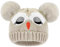 YMIFEEY Wintermütze Kinder Mütze Mädchen Jungen, Eule Kindermütze Winter Strickmütze mit mit Bommel, Winter Warme Beanie Hut Babymütze Bommelmütze für Kinder 3-8 Jahre (Beige)