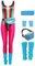 Cyborey 6 Stück Set 80er Jahre Fitness Kostüm Damen Bunte Jumpsuit Yoga Hose Retro Trainingsanzug Kostüm