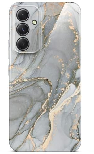 ONEFLOW Bliss Cover für Samsung Galaxy A54 5G Hülle in Marmor Optik, Designer Case Handy Schutzhülle mit Kameraschutz, Muster Hardcase Glitzer Handyhülle marmoriert, Grau Gold