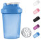Shaker de protéines de 400 ml avec boule de mélange en acier inoxydable, couvercle à rabat, anti-fuite, sans BPA et DEHP, inodore, passe au lave-vaisselle, passe à la température (bleu)