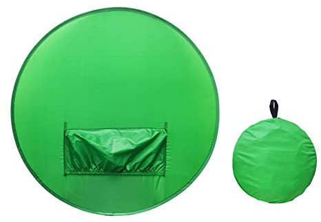 Portable Round Green Screen Background, Green Screen Chair Background Video Chatting, Video Conferencing, Gaming, Single Layer, Size L, 142cm