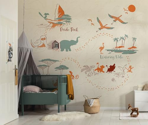 Komar Vlies Fototapete - Disney The Lion King Circle of Life - Größe 300 x 250 cm - Tapete, Kinderzimmer, Kindertapete