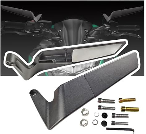 VAEVEN Motorrad Spiegel für Aprilia Tuono 660/Tuono V4/ Factory/Tuono V4/Factory, Außenspiegel Einstellbare Drehbare Rückspiegel Motorrad-Seitenspiegel, Motorradspiegel Stealth Winglet Kit