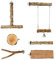 Papageienkäfig-Zubehör, 6 Stück/Set, Holz-Sitzstangen, Kaustangen, Kletterzweige, Ständer für kleine Vögel