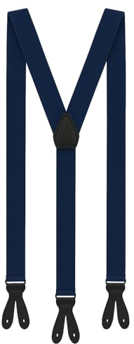 Zukunftsenkel Elegante Hosenträger 3,5 cm X-Form mit Knopfverschluss Verstellbar für Herren & Damen, ohne Clips Anzughosenträger zum Knöpfen mit 6 Knopfloch Suspender