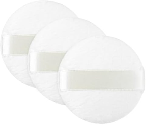 TEHAUX 3er-pack Lose Puderquasten - Ultrakurze, Flauschige Plüsch-puderquasten, Bequeme, Große mit Schleife für Kleinkinder (6,5 Cm)