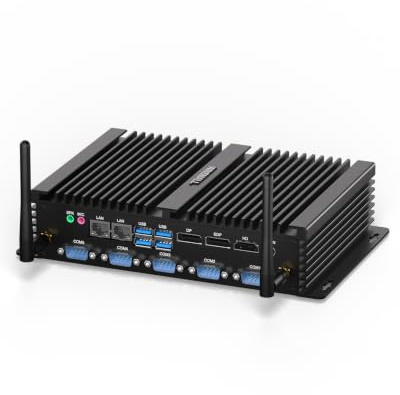 Mini PC Industrial Core i7 8550U, 3 Display Fanless Pc 8GB RAM 512GB SSD | Dual Lan, 6x RS232/RS485 COM, HD/EDP/DP, LPT, WiFi6, Win 11/Linux Industriel Deaktop Computer, Auto Power On