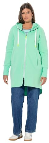 Laurasøn Sweatjacke, lang geschnitten, Kapuze, Taillen-Tunnelzug hinten, Langarm Pastell-Mint 48+ 836591410-48+