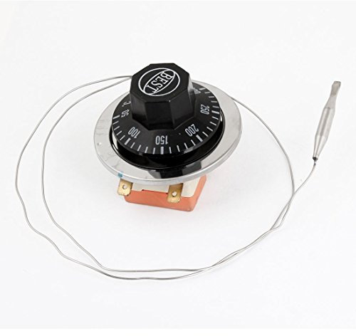 sourcing map AC 250 V 16 A 50 5050 A 300 Celsius termostato con Forma de freidora Redonda Esfera de Profundidad