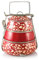 Indian-Tiffin Lunchbox peinte à la main 3 niveaux Rouge