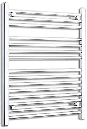 companyblue 700mm wide x 800mm high Heated Towel Rail Straight Flat Chrome Bathroom Warmer Radiator Rack Central Heating