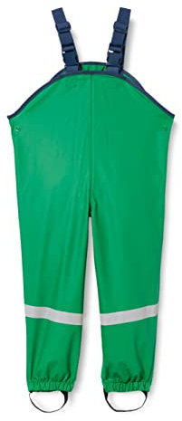 Playshoes Matschhose Regenlatzhose Fleece-Futter Unisex Kinder Wind- und wasserdichte Regenhose Regenbekleidung, grün, 86