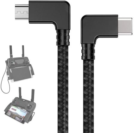 O'woda Micro USB a USB C Cavo Dati, Tipo-C Trasmissione Video Cavo Drone Connettore Nylon Intrecciato per DJI Mavic Mini/Air/PRO/Spark/Mavic 2 PRO/Zoom Drone Telecomando Tablet e Telefono - 29cm