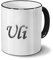 Tasse mit Namen Uli - Motiv Chrom-Schriftzug - Namenstasse, Kaffeebecher, Mug, Becher, Kaffeetasse - Farbe Schwarz