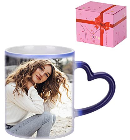 Tasse Personalisierte Fototasse Keramiktasse Kinder Familie Liebespaar Zaubertasse mit Foto selbst gestalten Magische Kaffeetasse Individuelles Foto Geschenk für Weihnachten Valentinstag Geburtstag