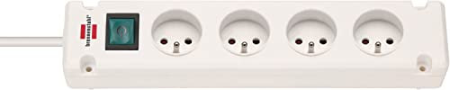 Brennenstuhl Multiprise BREMOUNTA Blanche, 4 Prises, avec 1,5m de câble