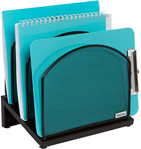 Dasher Products Inclined File Sorter Desk Organizer - Dateirack mit 5 aufrechten Abschnitten für Dateien, Ordner, Ordner für Zuhause, Büro, Schule und Geschäft