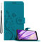 Cadorabo Custodia Libro per Huawei Y6 2019 in BLU FIORE – in Design di Fiore con Chiusura Magnetica, Funzione Stand e 3 Vani di Carte - Portafoglio Cover Case Wallet Book Etui Protezione