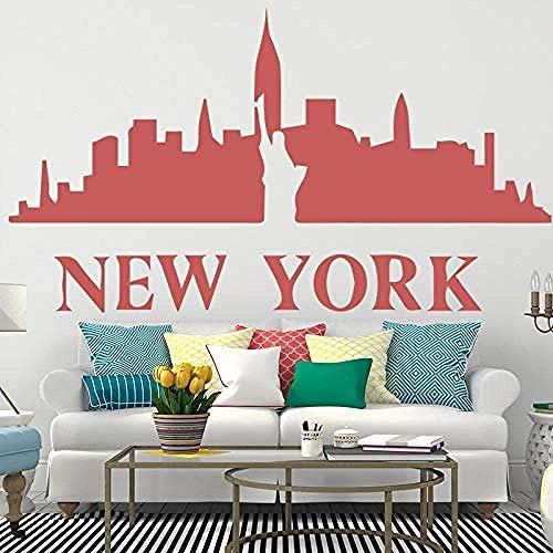 Wall Sticker 3D City Landscape Wall Sticker New York Wall Decal Diy Removable Wall Decoration New York Landscape Art Poster 58X32Cm