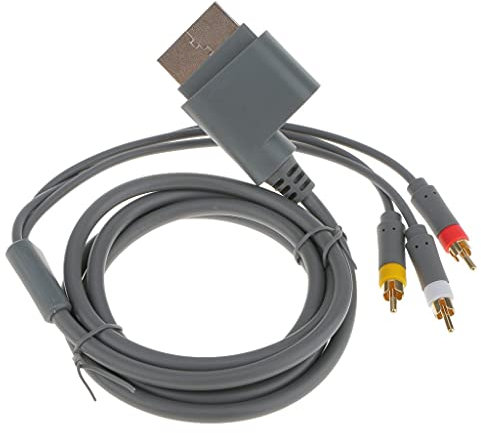 Multibao Gray HD 3 RCA AV Cord Audio Video Optical Cable Compatible For Microsoft XBOX 360 Game