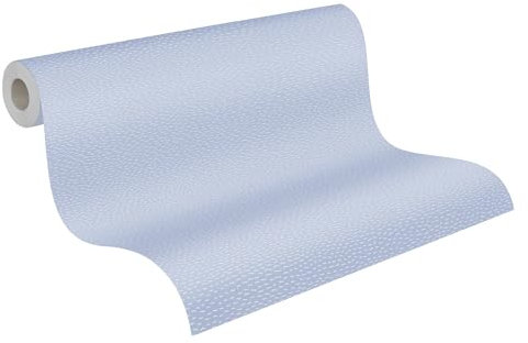 A.S. Création Kinderzimmertapete Little Love Tapete mit Wellen Muster PVC-freie Vliestapete blau grau weiß seidenmatt glatt 381451